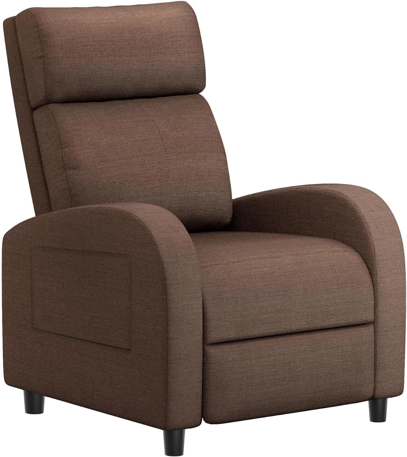 Homall Recliner Chair, Recliner Sofa for Adults, Recliners Home Theater Seating with Lumbar Support, Reclining Sofa Chair for Living Room (Fabric, Brown)