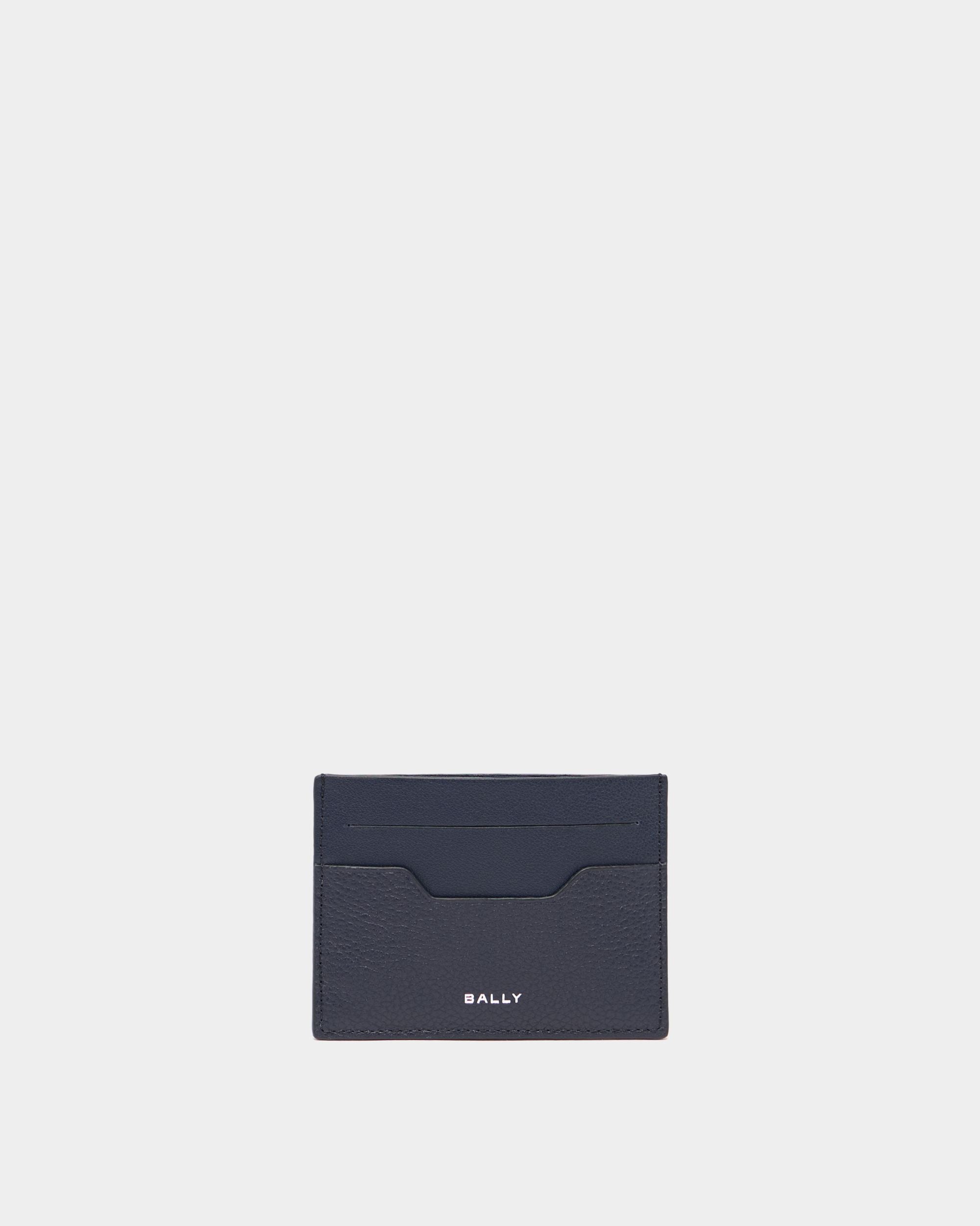 Kartenetui Capitol aus genarbtem Leder in Navy Blue