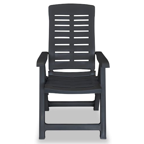 NNEVL Reclining Garden Chairs 6 pcs Plastic Anthracite