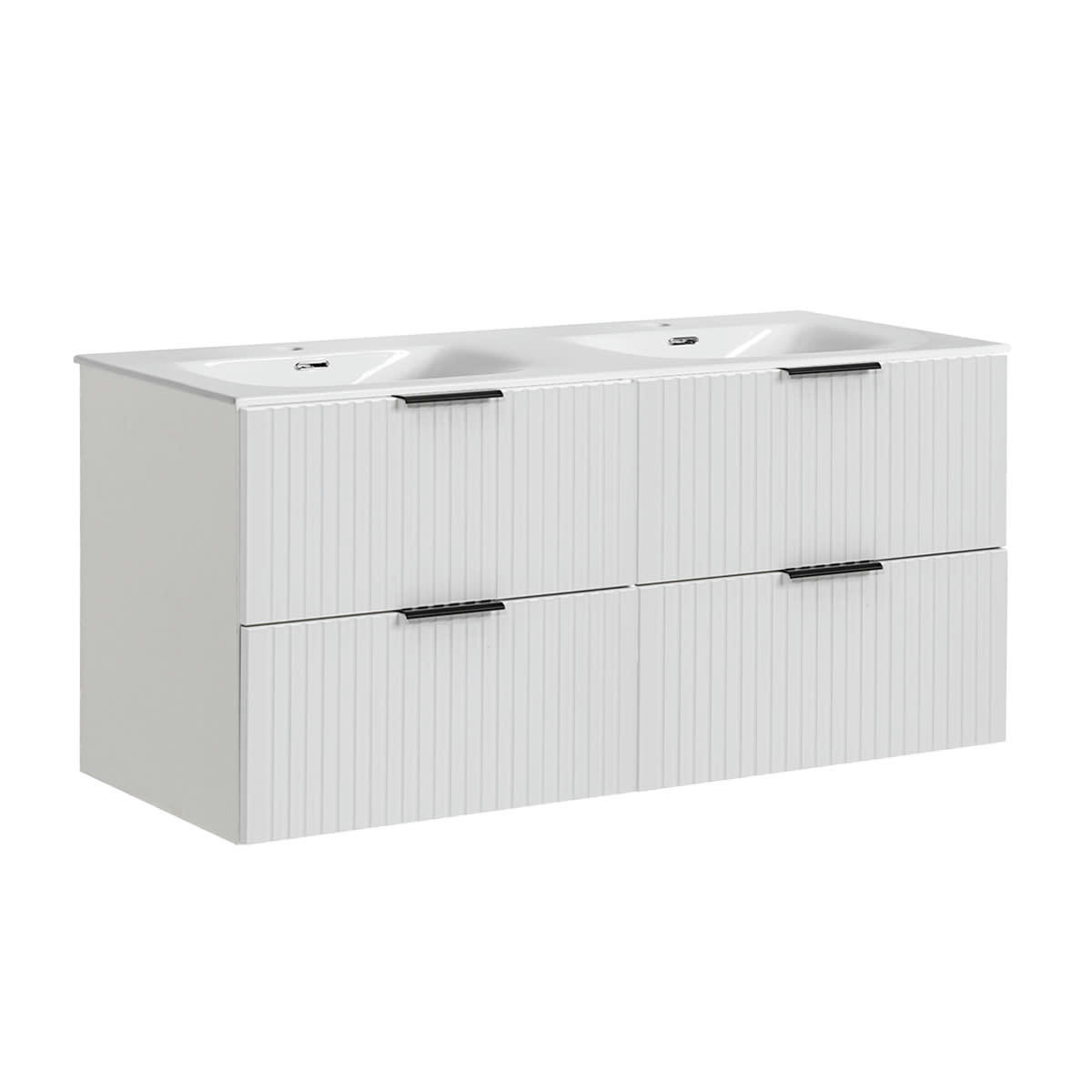 - Meuble double vasque encastrée 120cm blanc