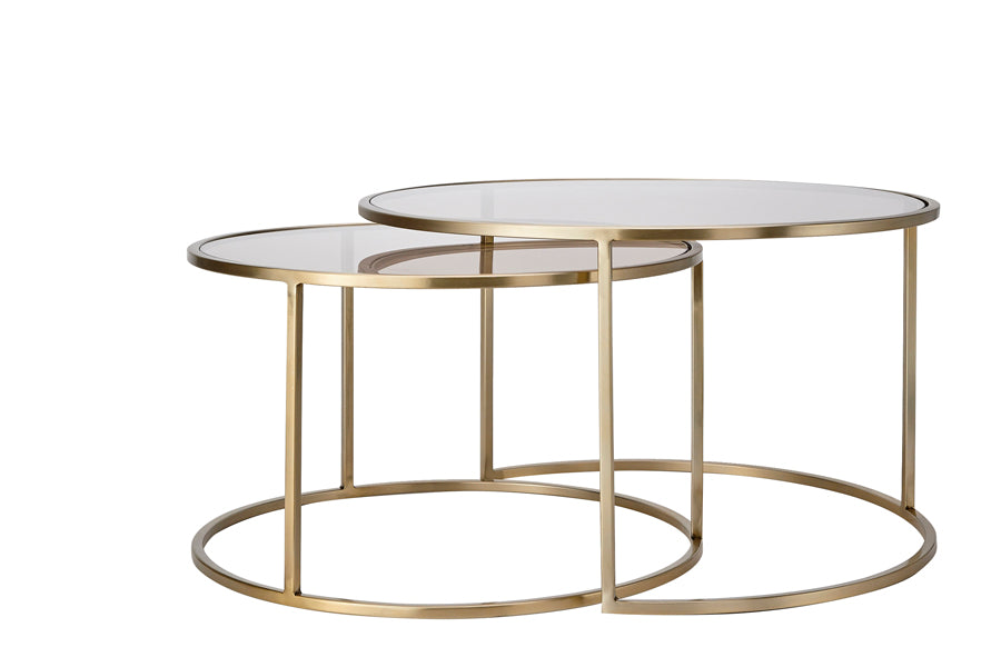 Light & Living salontafel DUARTE - Ø75x44cm - goud - Set van 2