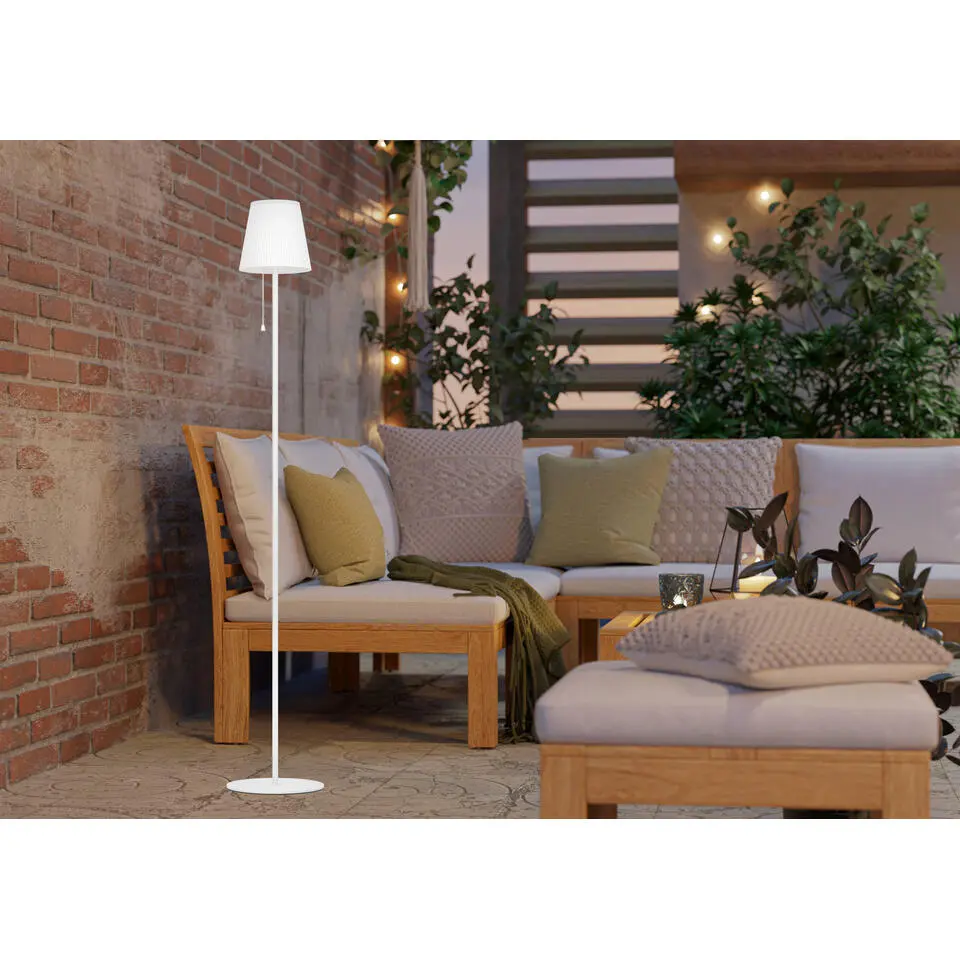 EGLO Scordiano-L Vloerlamp - Solar - 120 cm - Wit - Oplaadbaar