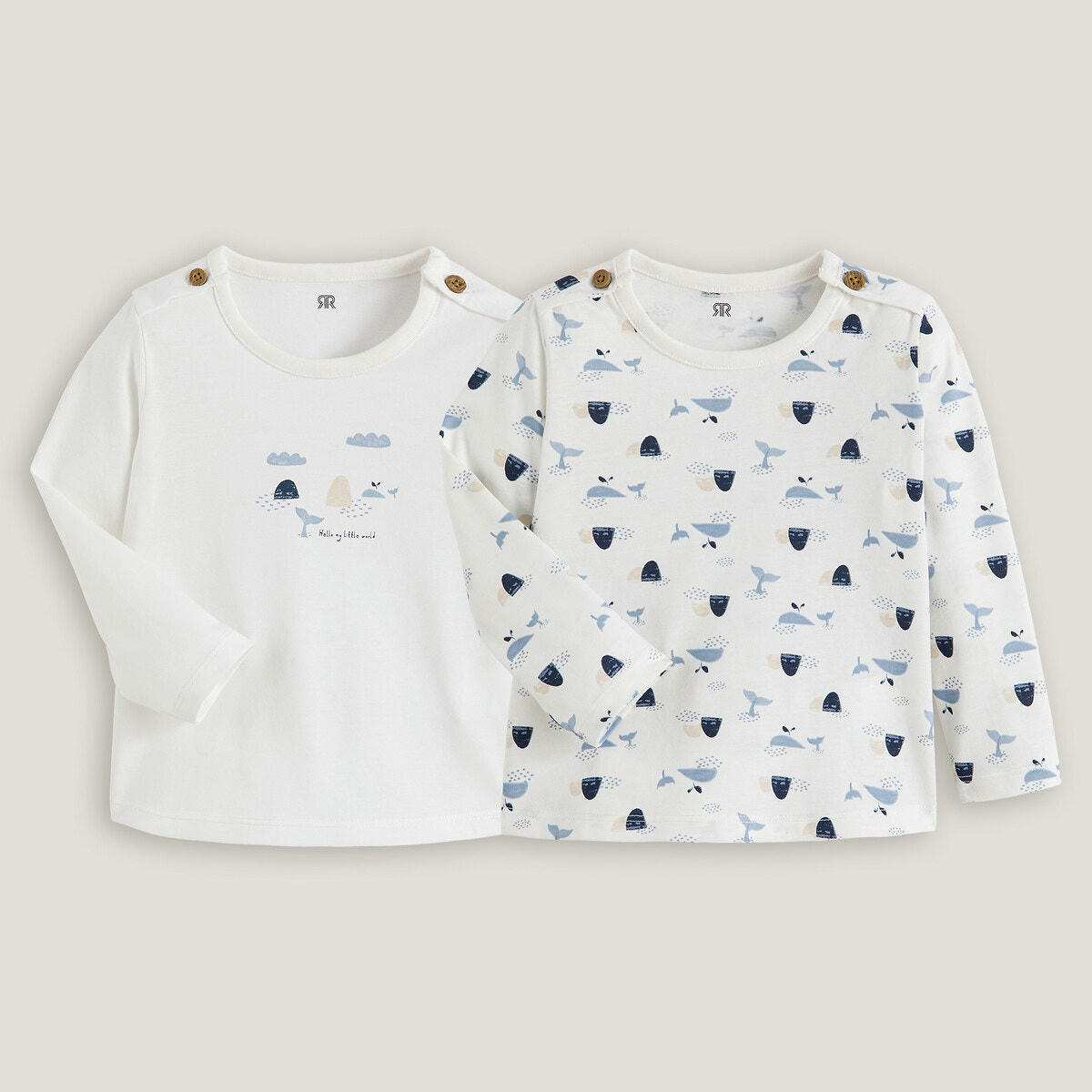 Lot de 2 T-shirts manches longues esprit marin