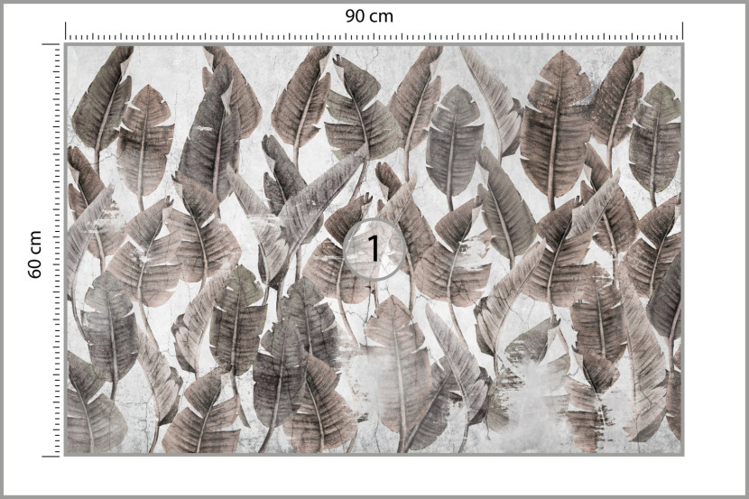 Fototapeta Do Ścienna Liście Na Betonie 90x60cm