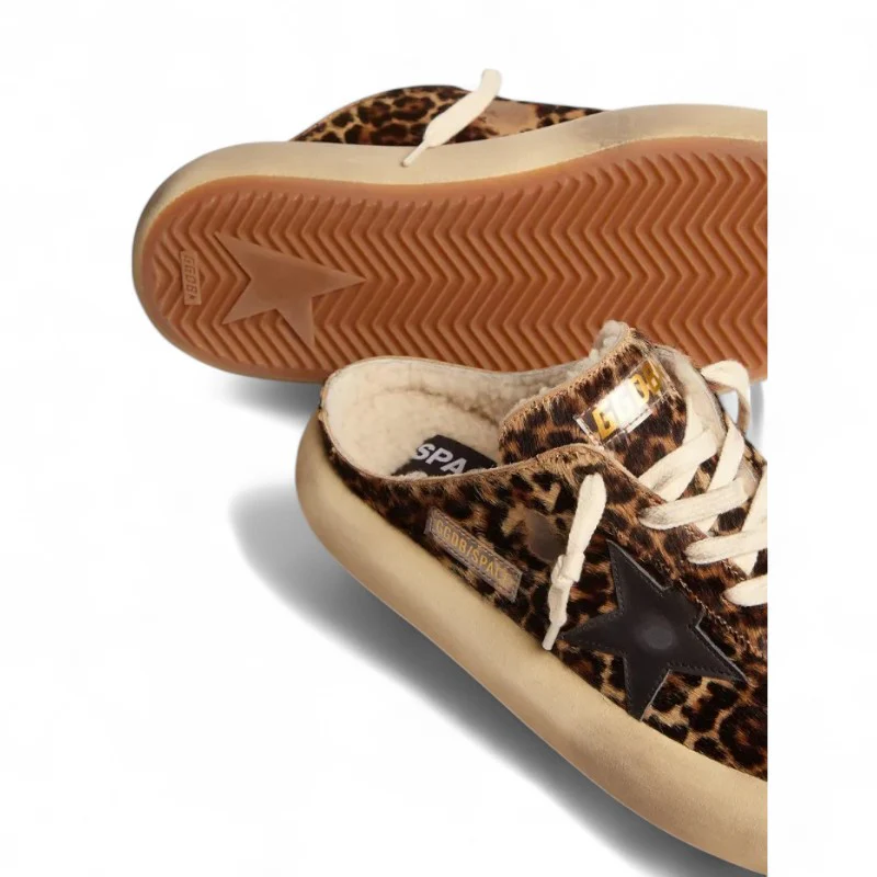 Space-Star Sabot shoes in animal-print pony skin with shearling lining