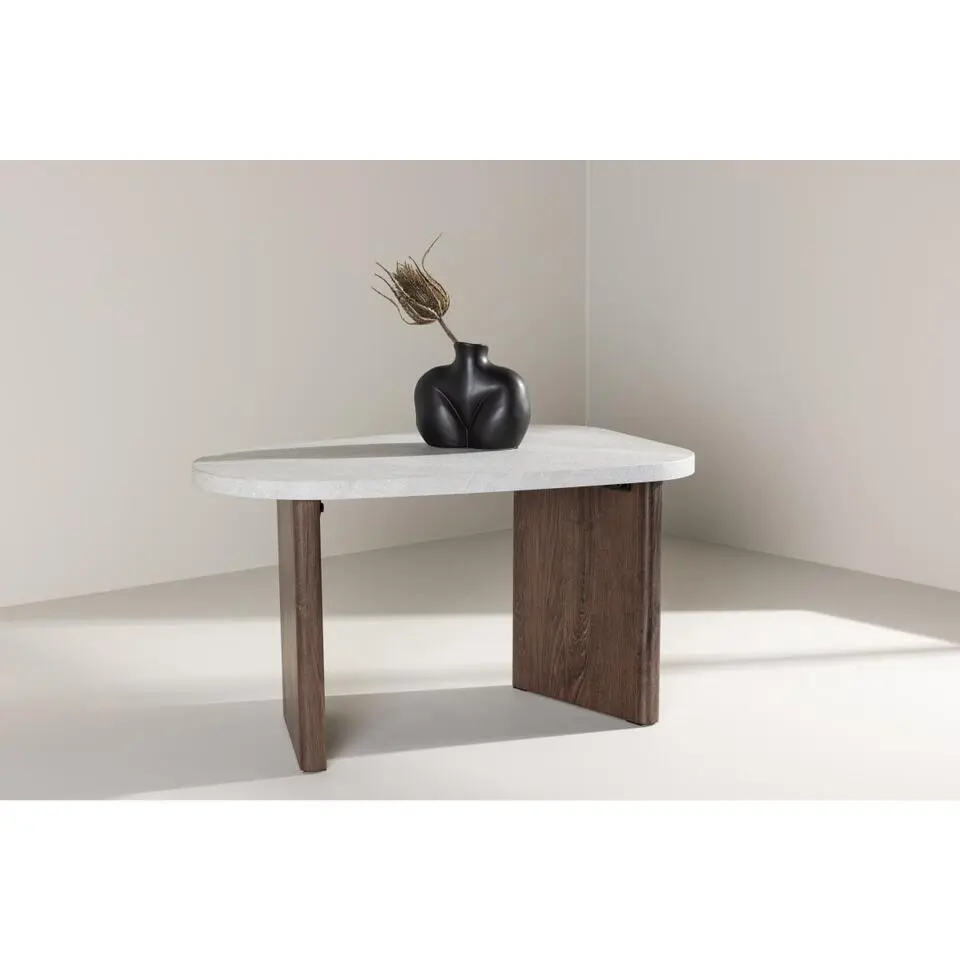 Svea - Vincenzo organische salontafel - 45 x 70 cm - mokka/betonlook