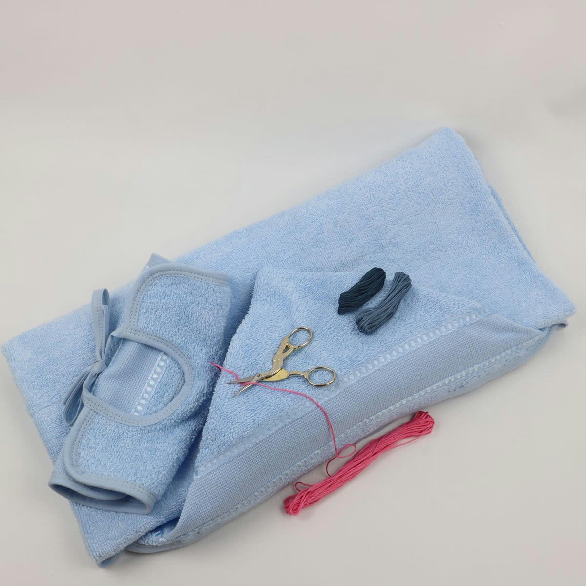 QUEIDA - Coffret naissance en coton bleu