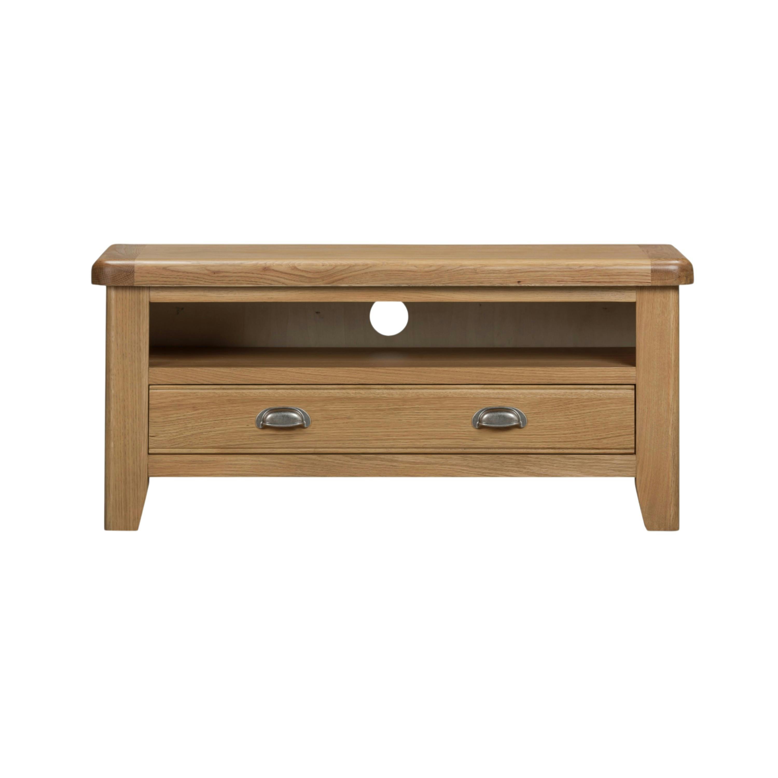 Petit meuble TV en chêne 1 tiroir 1 niche VALMONT