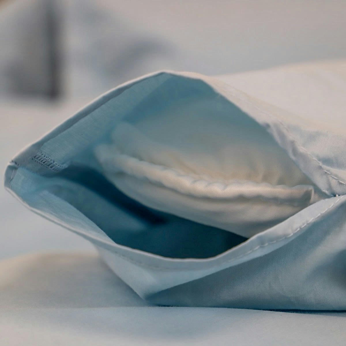 HDC DESIREE - Housse de couette 200 fils en percale de coton bleu 240x220 cm