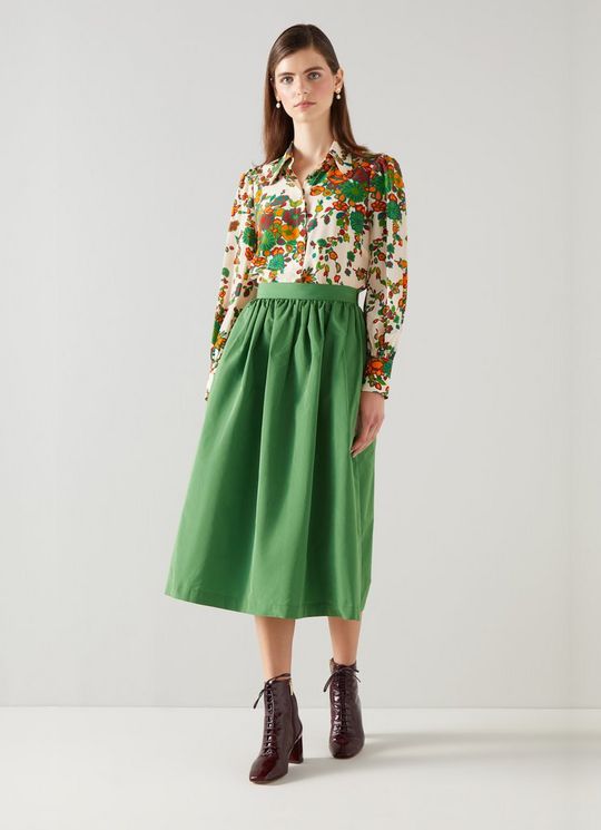 Sonya Bouquet Print Silk Blouse