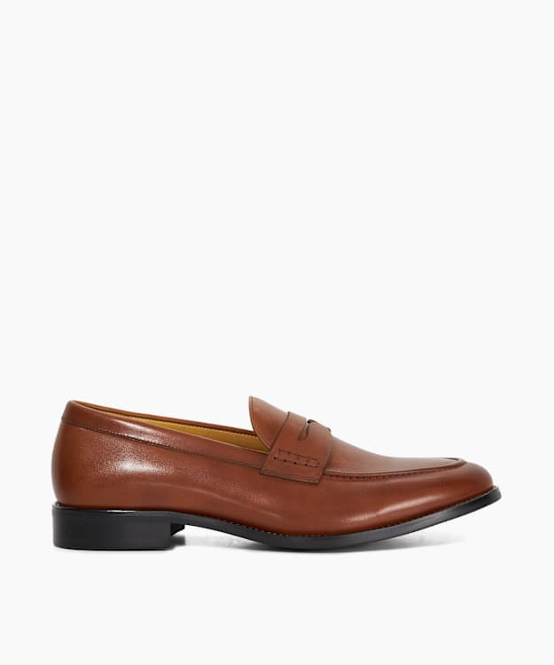 Skylers Tan - Leather Penny Loafers