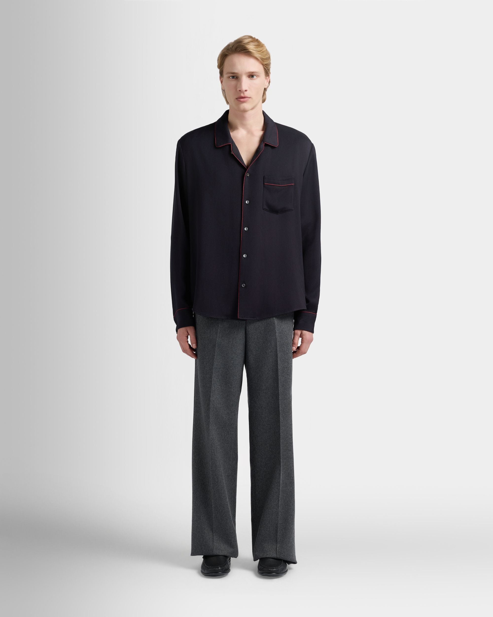 Christmas Capsule Hemd aus Twill in Marineblau