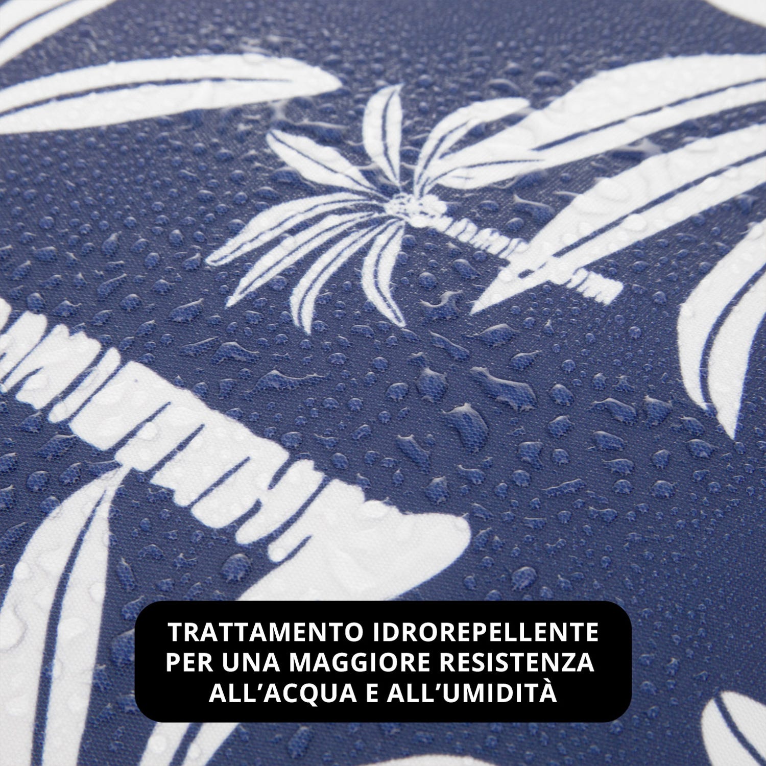 Cuscino materasso idrorepellente 40x40 cm palme blu