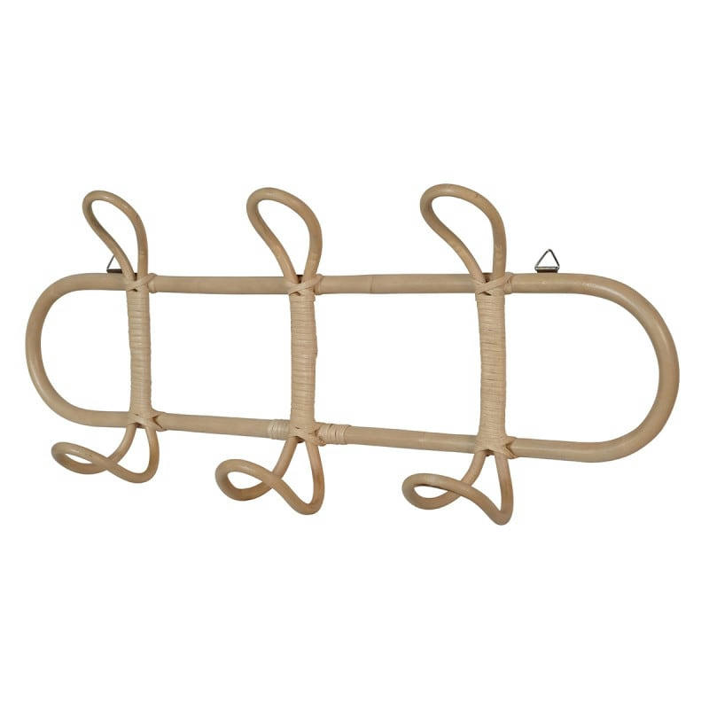 - Patère en rotin 3 crochets