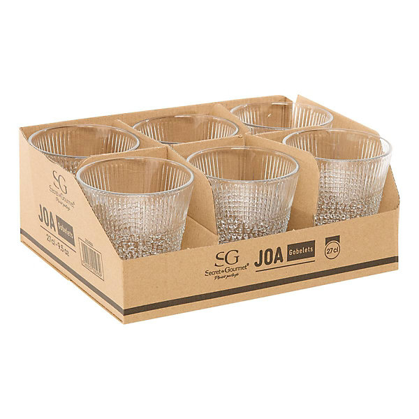 Lot de 6 gobelets Joa transparent D9xH9,6cm - Atmosphera
