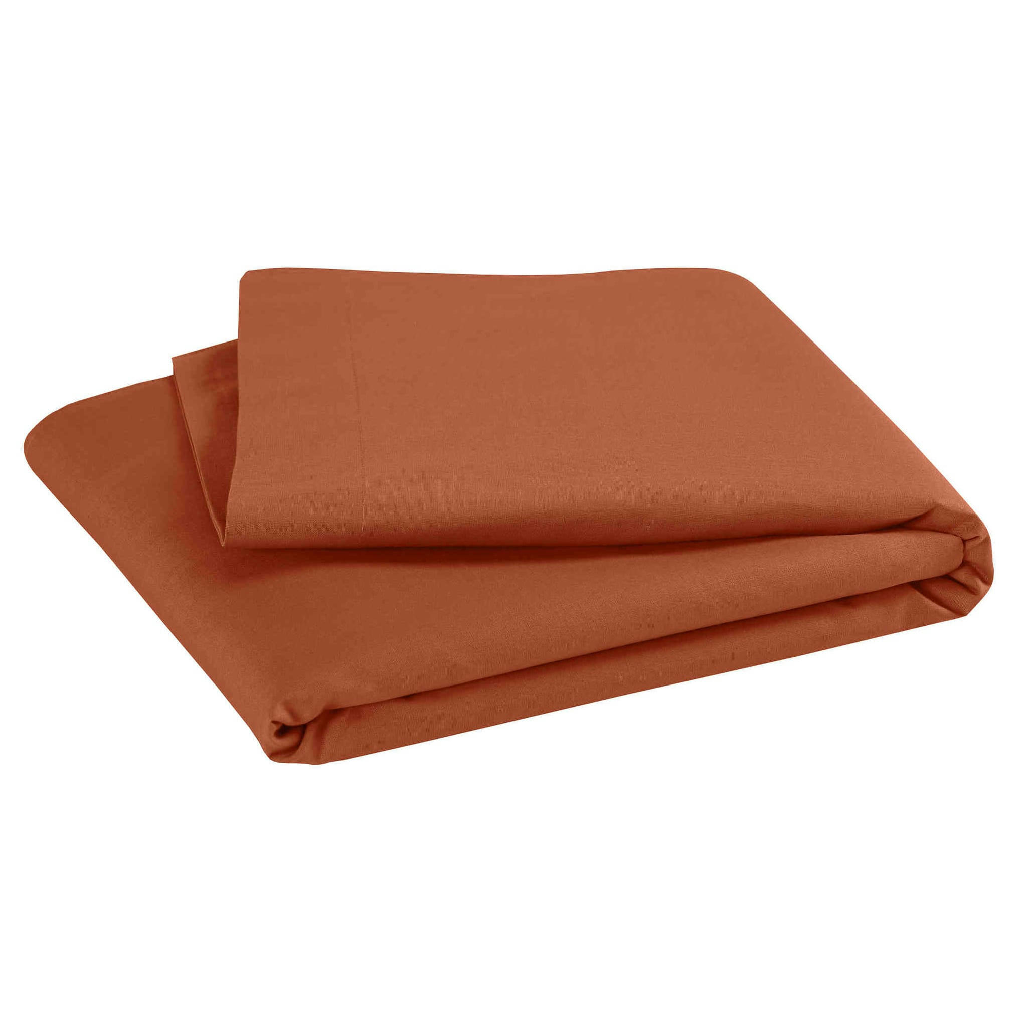 - Drap plat coton bio 118x180 brique