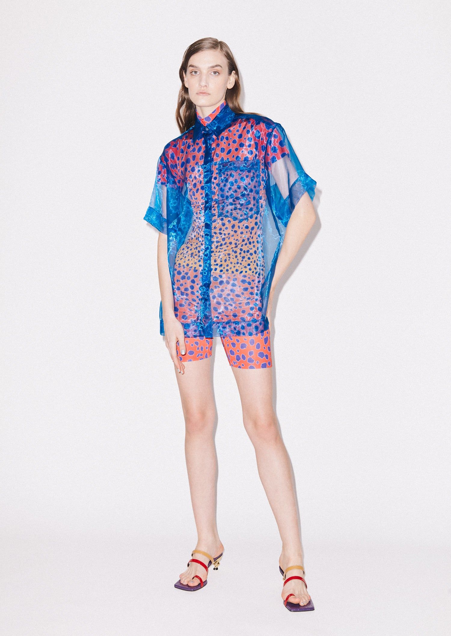 House of Holland House of Holland Sheer Blue Boxy Shirt