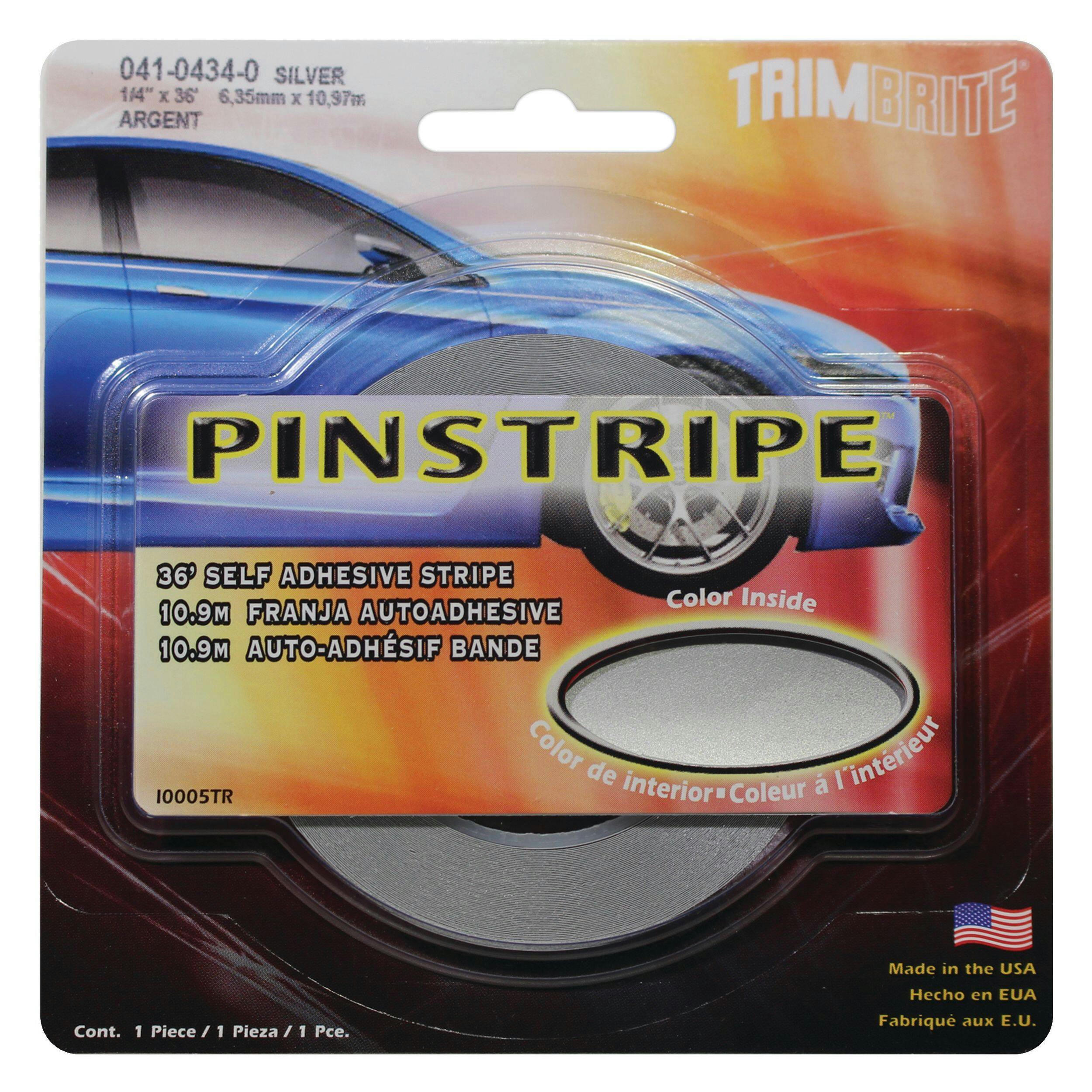 Trimbrite Solid Stripe, Silver, 1/4-in x 36-ft