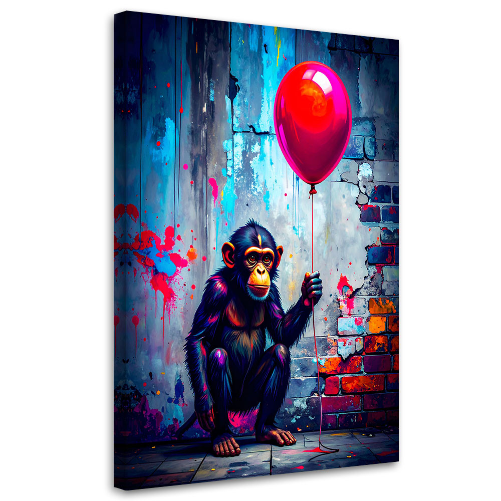 Obraz młodzieżowy, Małpa z balonikiem Graffiti Street Art 20x30