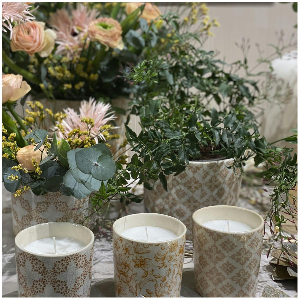 - Set de 3 bougies parfumées Ornement 190 g - Citronnelle