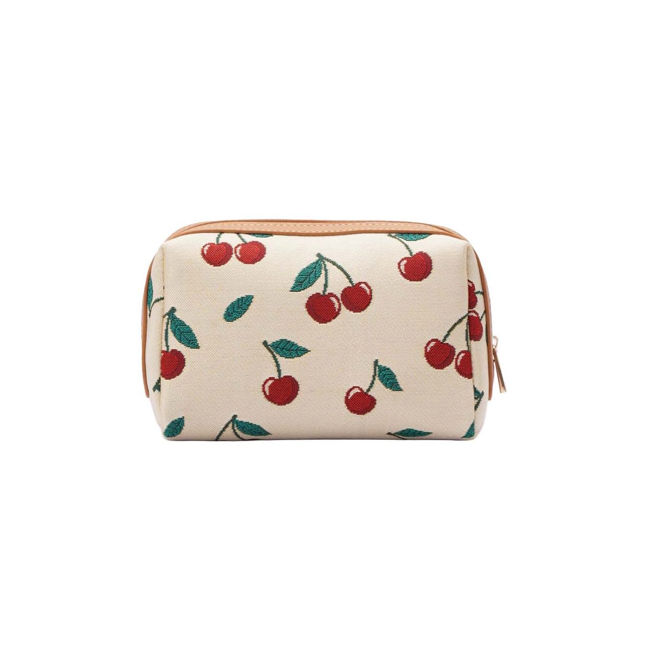 Signare London Beauty Toiletry Bag – Cherry Print Cream