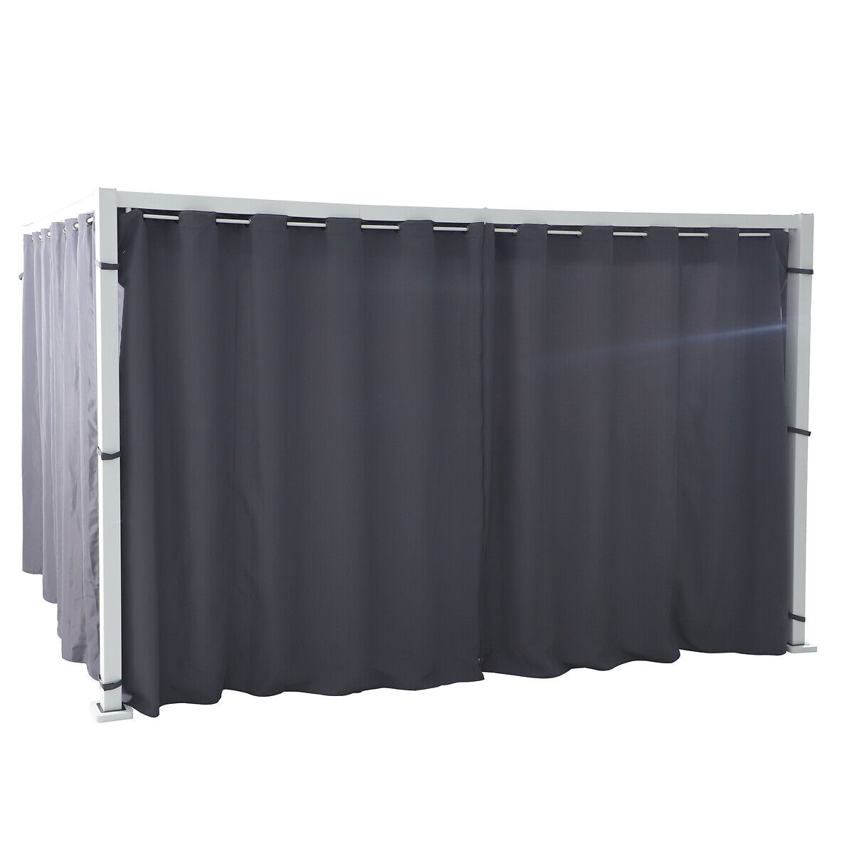 Conjunto de cortina e trlho para pérgola ZLYA cinza escuro 2,18m