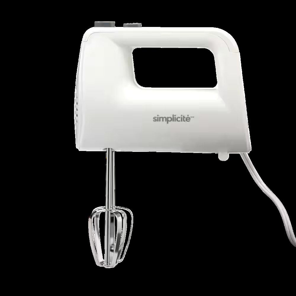 Simplicité 5-Speed Hand Mixer, White