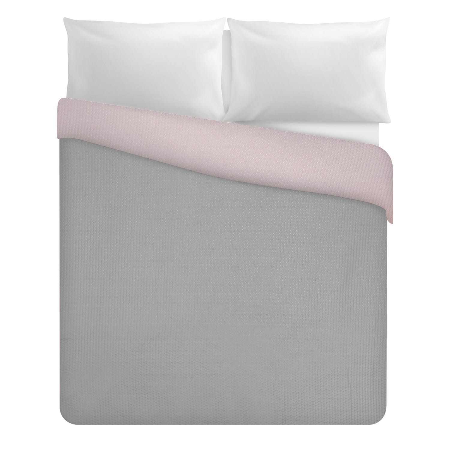 Trapuntino matrimoniale microfibra double face grigio