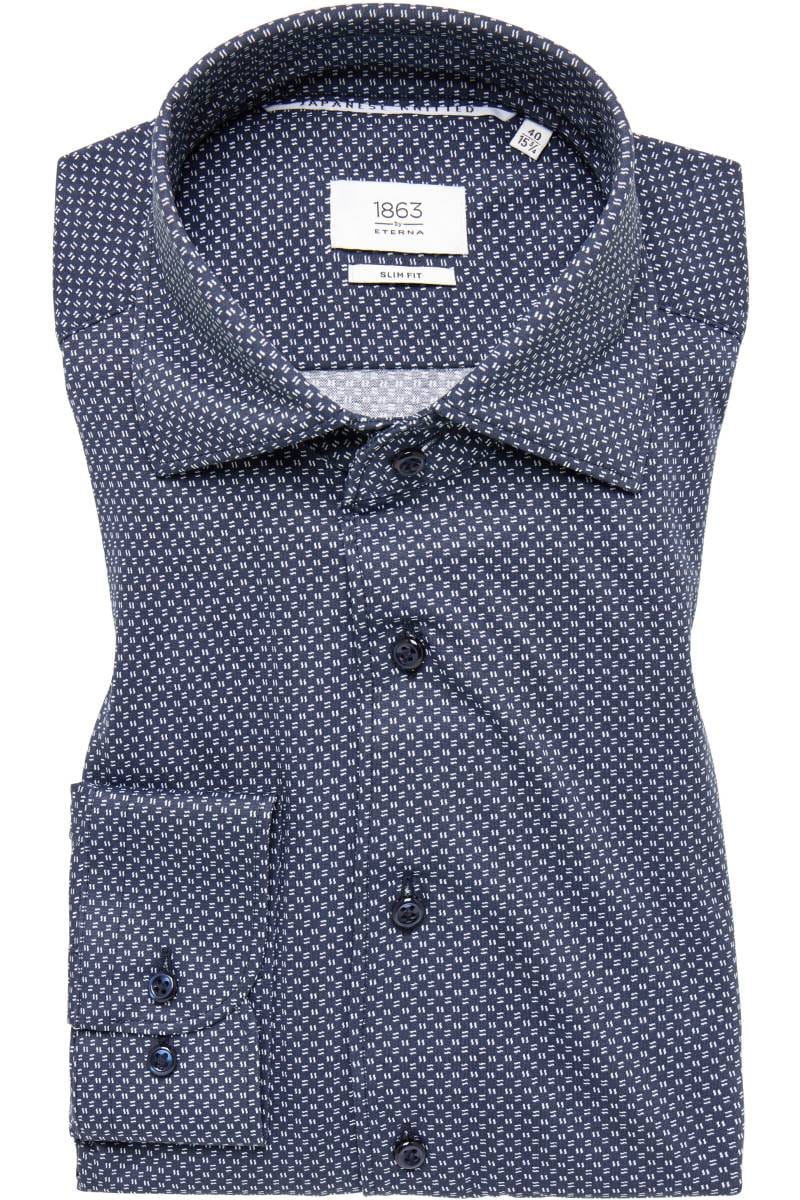ETERNA 1863 Slim Fit Jerseyhemd marine, Bedruckt