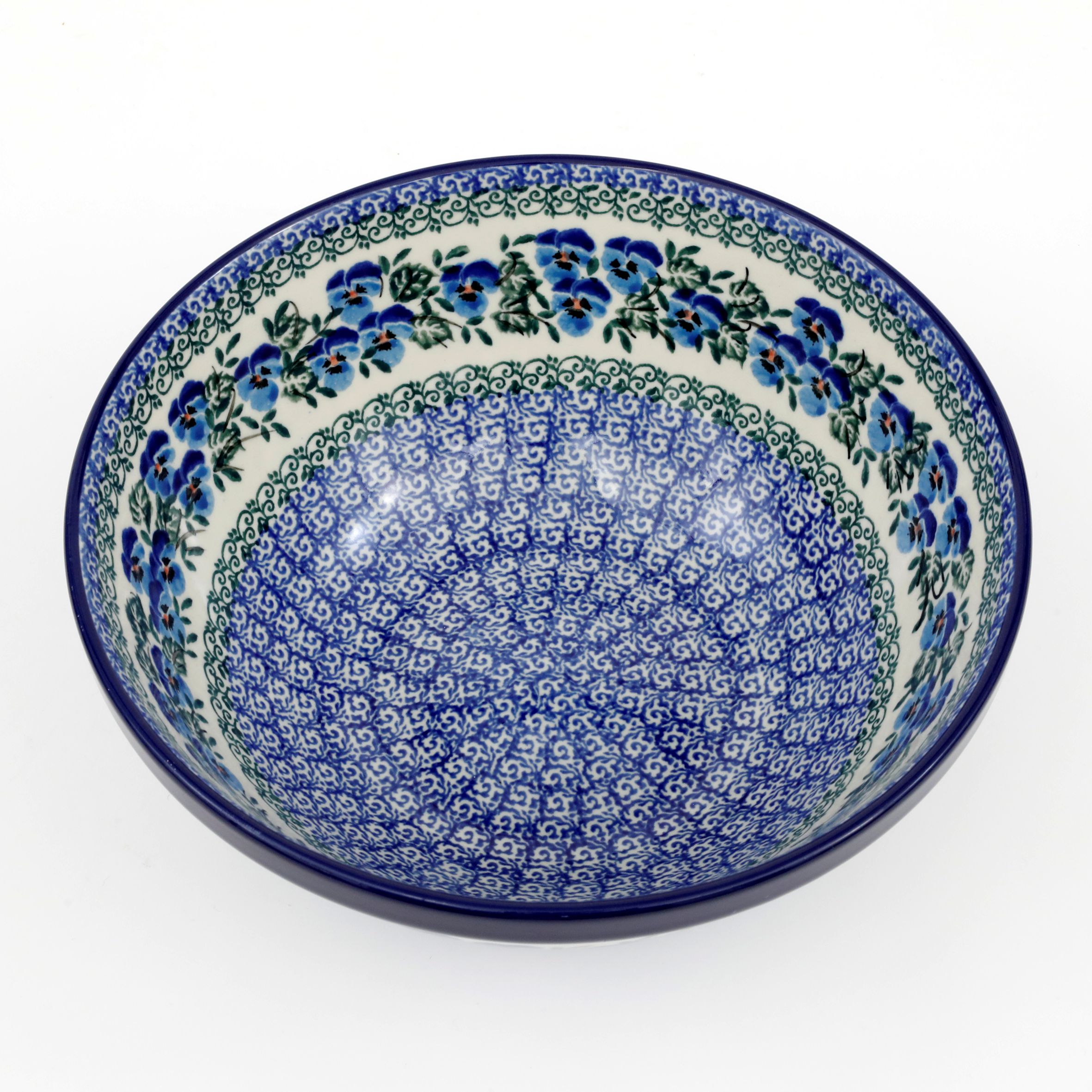 Miska ceramiczna 056 h-10cm  2273X Kobaltowe bratki