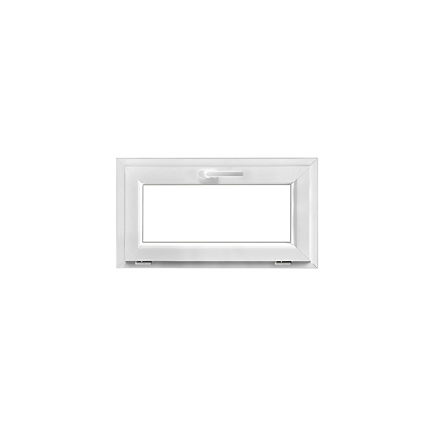 Fenêtre abattante par le haut double vitrage GoodHome en PVC blanc l.85 x H.48 cm
