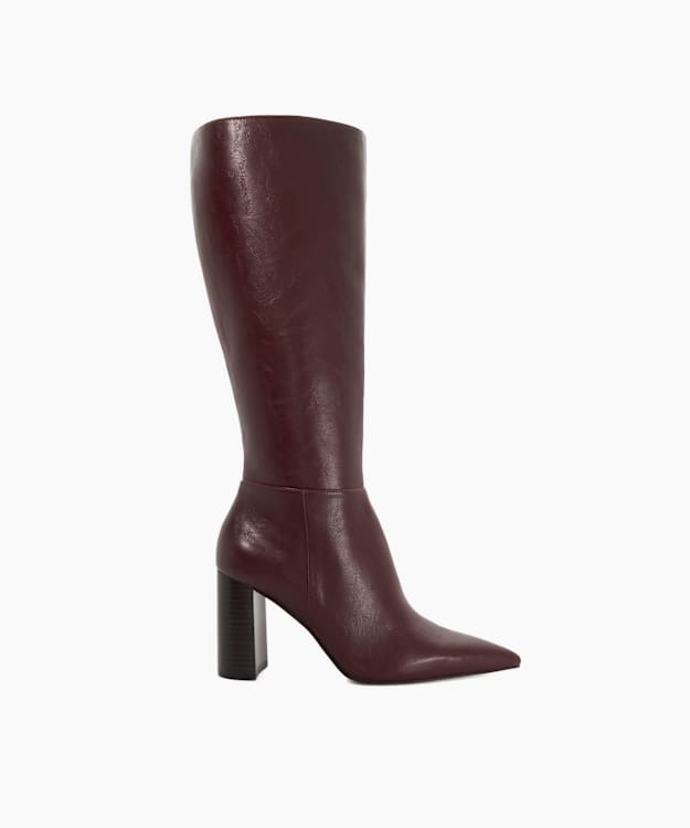 Statics Burgundy - Heeled Knee-High Boots