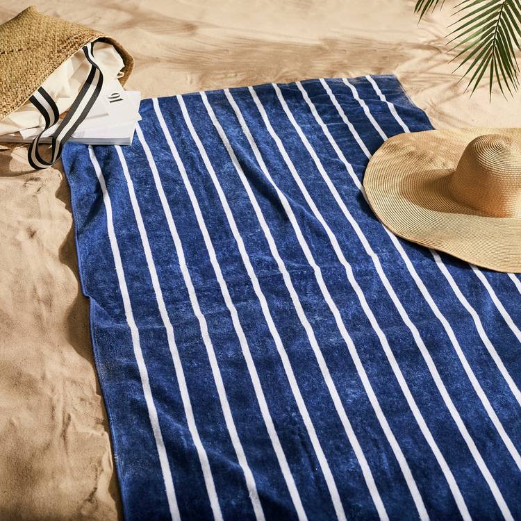 Habitat Blue Skinny Stripe Beach Towel