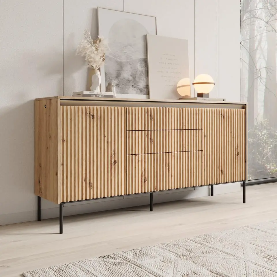 Meubella - Dressoir Timoteo - Eiken - 166 cm