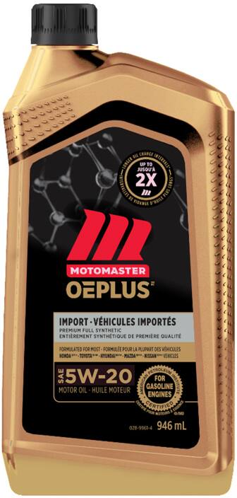 MotoMaster OEPLUS Import Premium 5W20 Synthetic Engine/Motor Oil, 946-mL