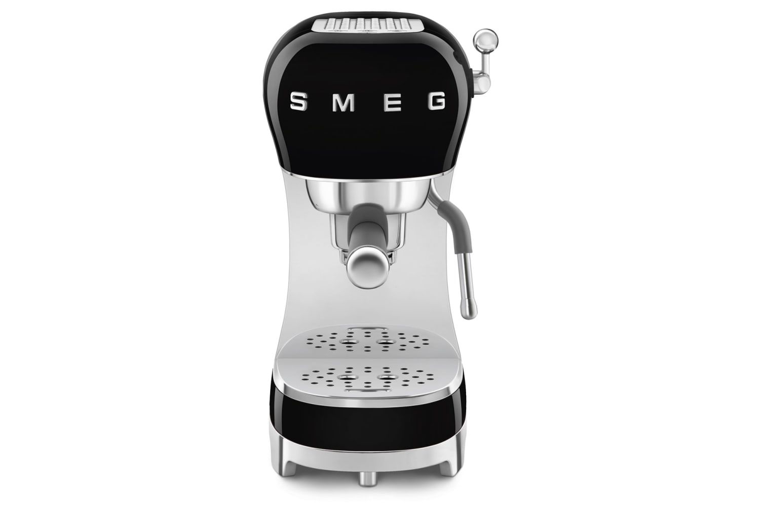 Smeg ECF02BLUK Espresso Coffee Machine with Steam Wand, 1950s Retro Design,stainless steel filter holder, an anti-drip system, Black