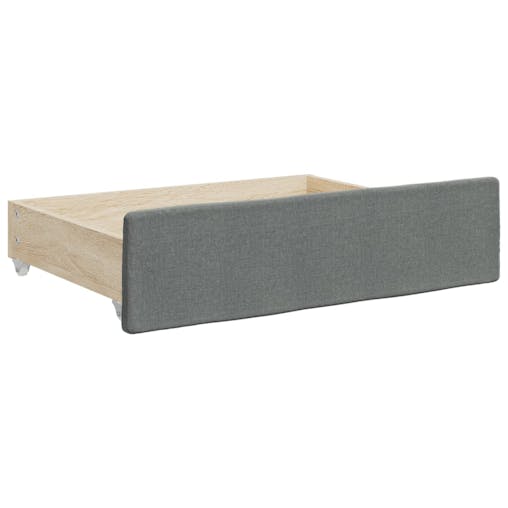 NNEVL Daybed with Trundle and Drawers Dark Grey 90x190 cm Fabric