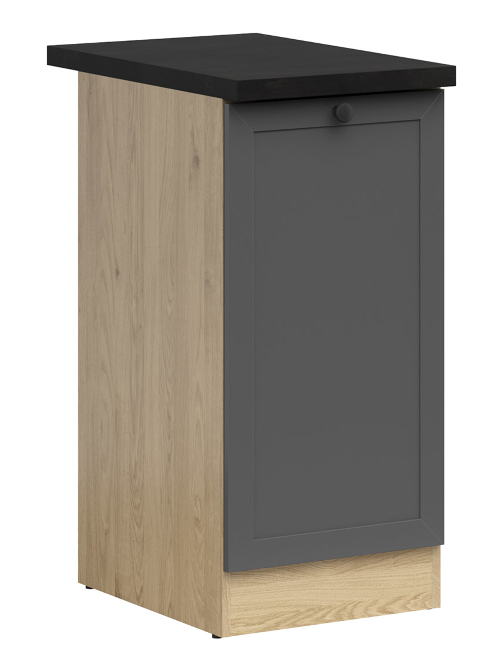 Szafka kuchenna dolna Junona Line 40 cm lewa grafitowa z blatem