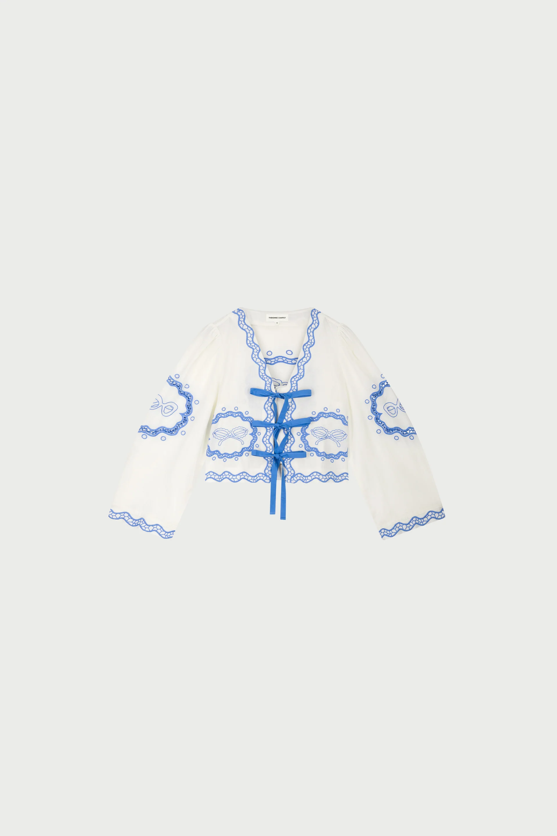 Serviette Blouse | Cosy White/Blue