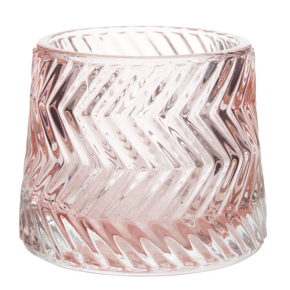 Photophore en verre strie diagonale