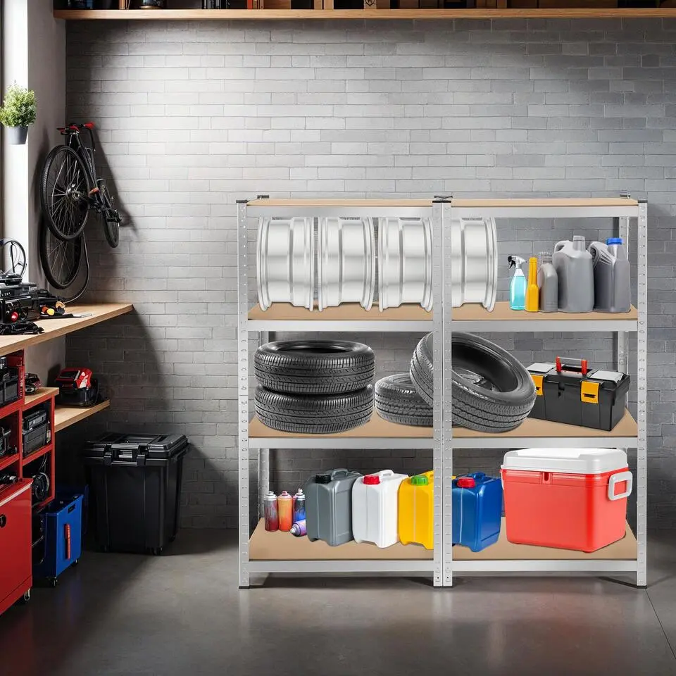 tectake Werkplaatsrek, Zilver