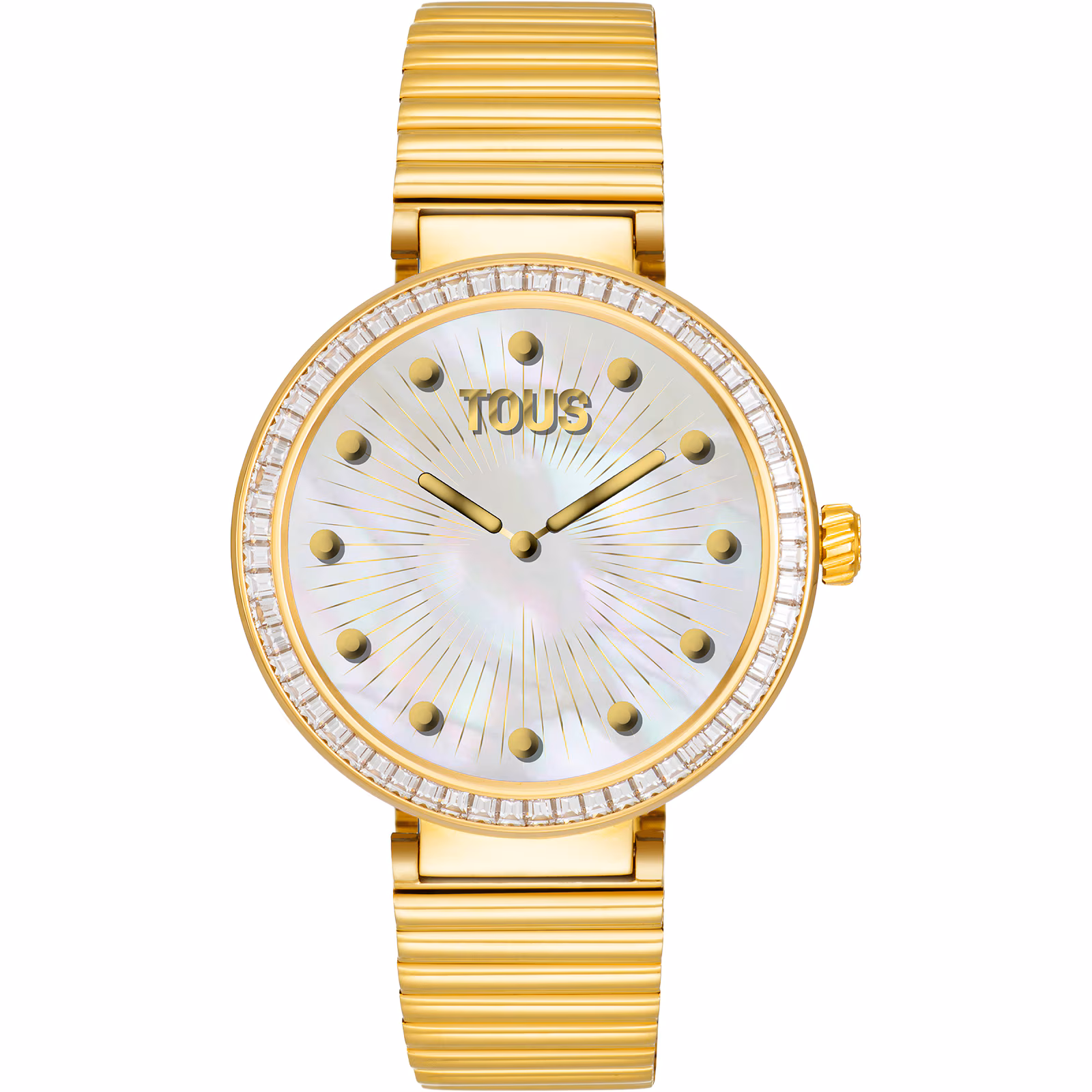 Reloj smartwatch con brazalete de acero dorado y zirconias S-CONNECT