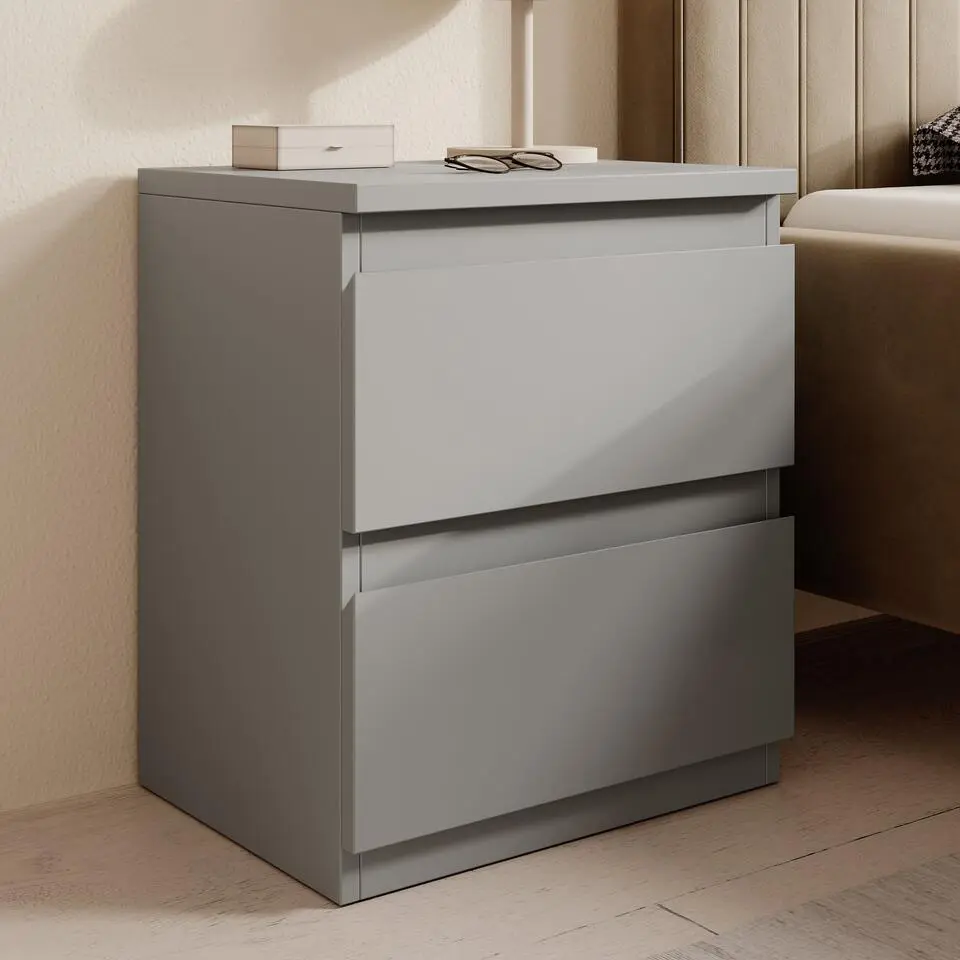 Meubella - Eskar - Nachtkastje - Grijs - 42x32x49 cm