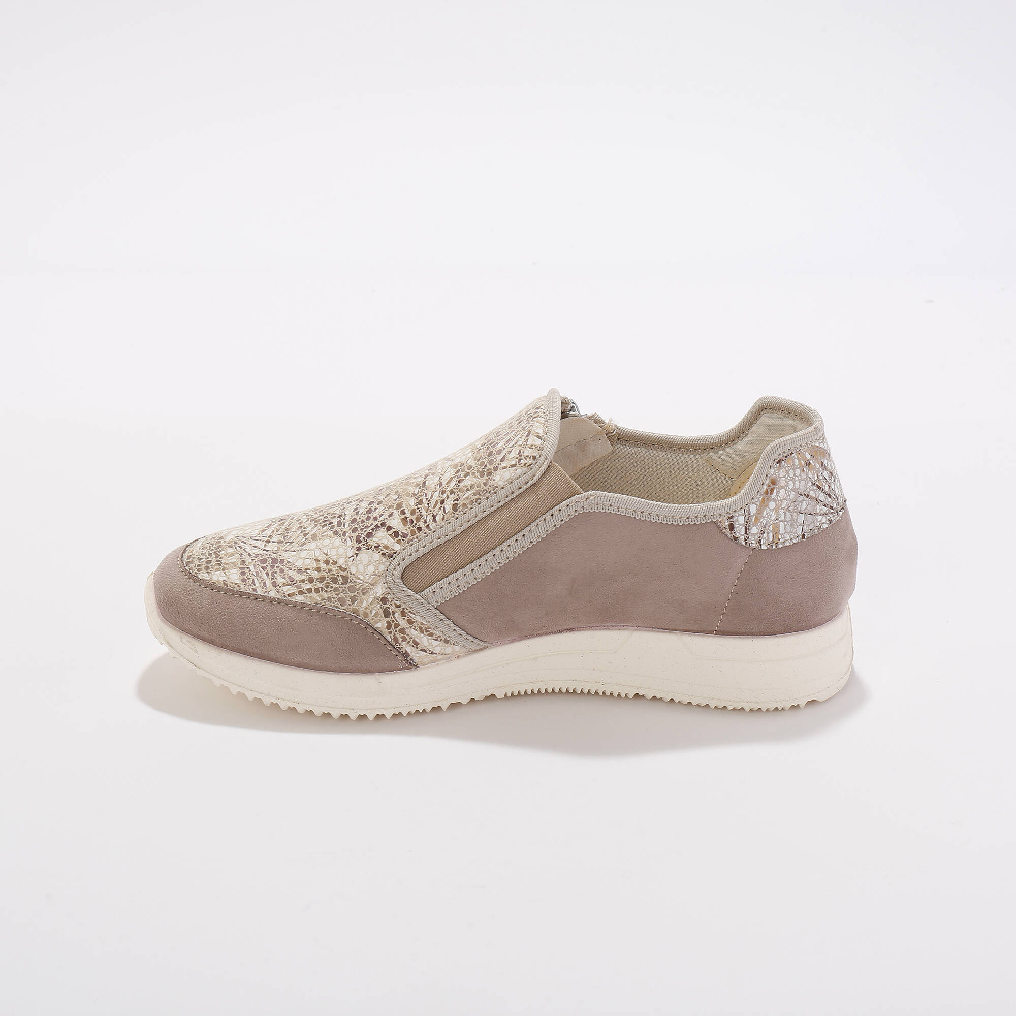 Baskets zippées spécial pieds sensibles en tissu extensible