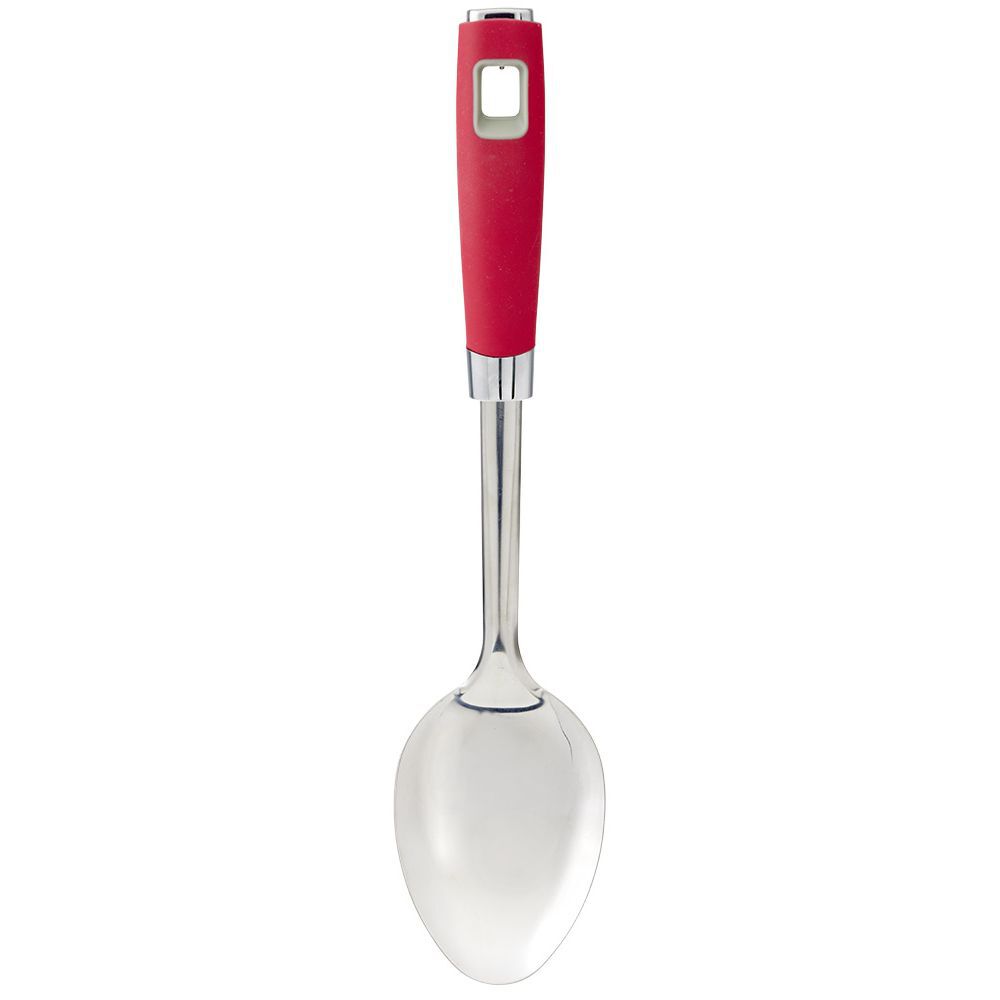 Cuillère à servir inox manche en polypropylène rouge