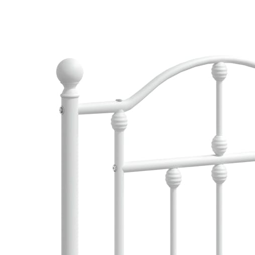 NNEVL Metal Bed Frame with Headboard and Footboard White 153x203 cm Queen