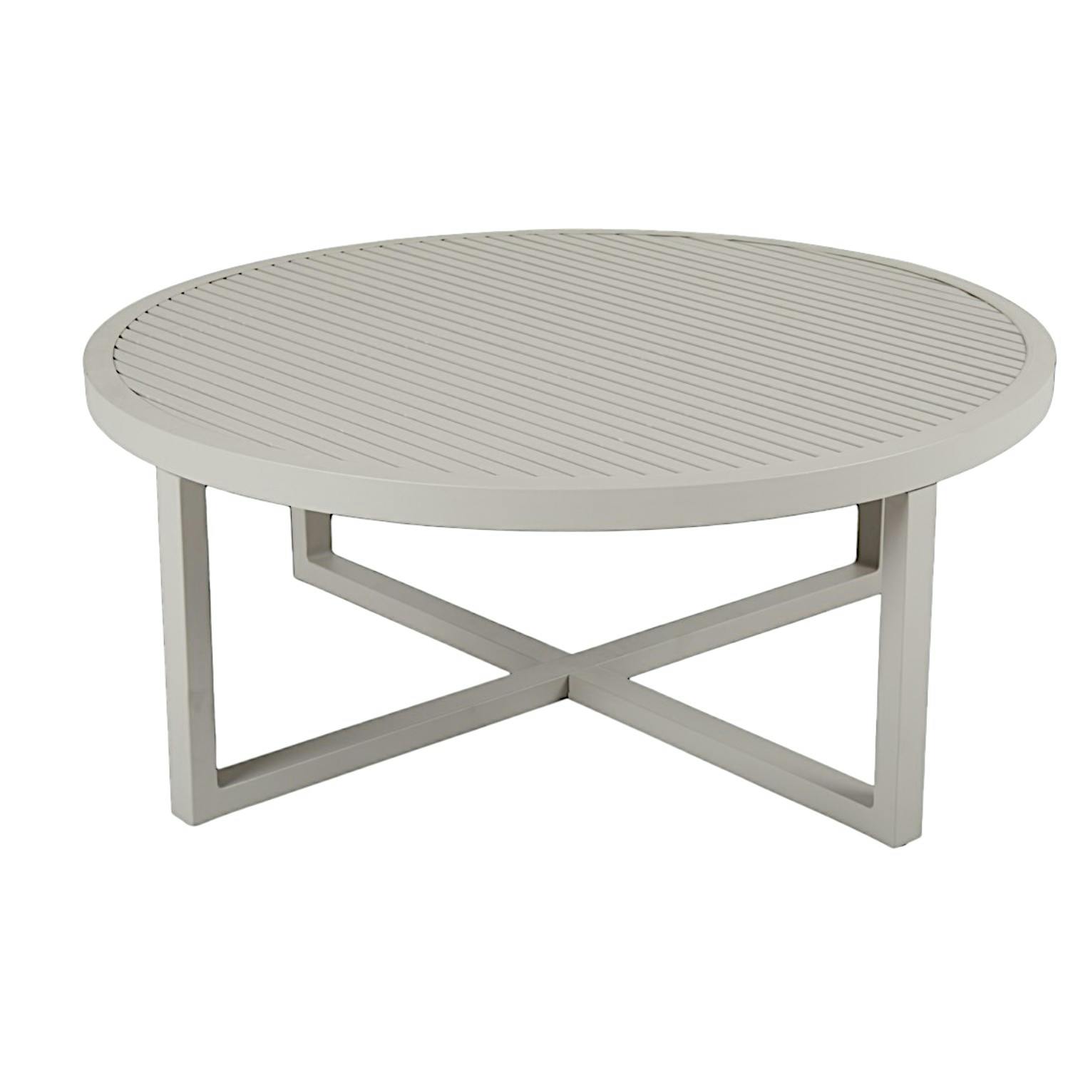 Table basse de jardin en aluminium gris sable D 100 cm OSLO