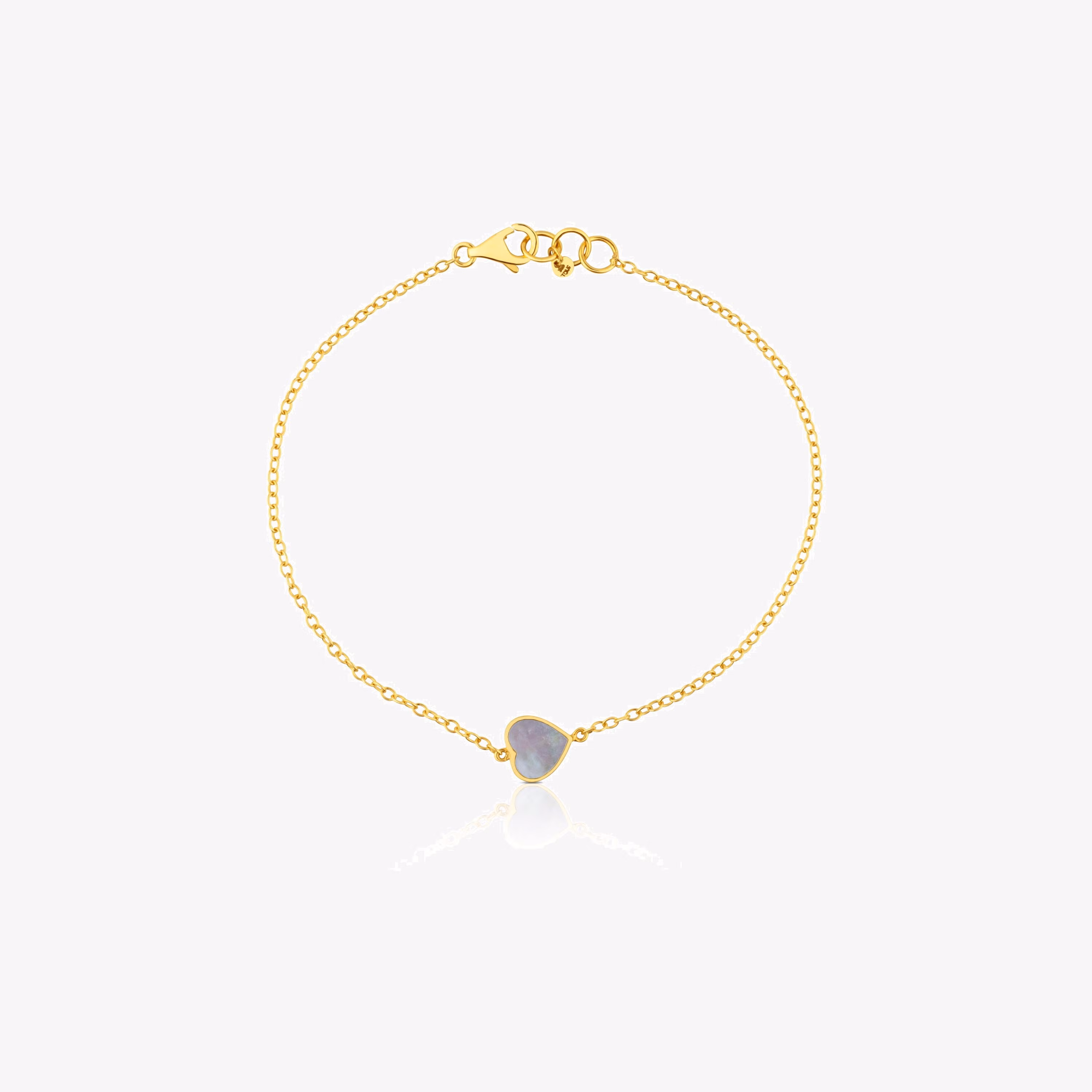 Pulsera corazón de oro y nácar XXS