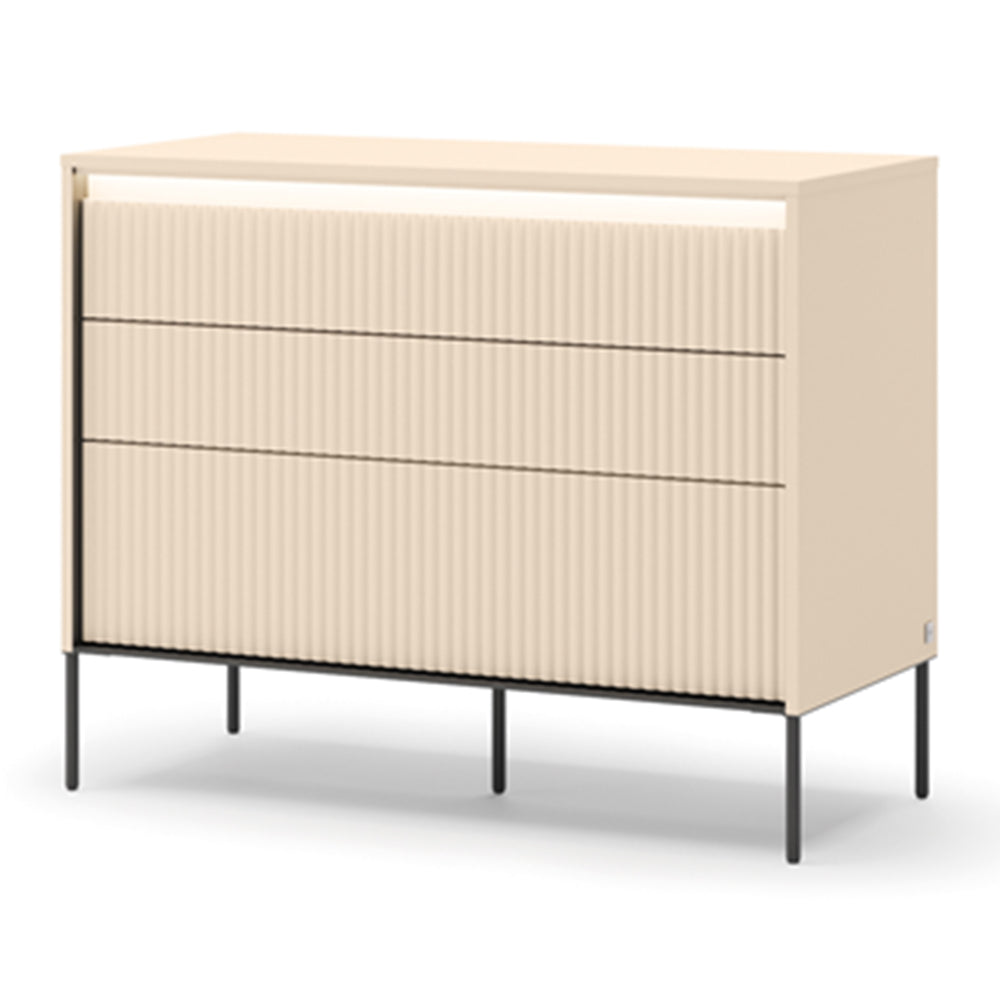 by fonQ Brive Ladekast 3 Lades met Verlichting - Zand