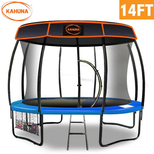 NNEDPE Kahuna Trampoline 14 ft with Roof - Blue
